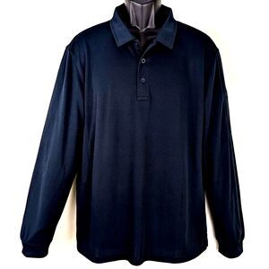 MagcoMsen Men's LG Navy Blue Quick Dry Performance Polo Tee Shirt